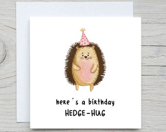 Printable Birthday Card Hedgehog Balloons Birthday Card - Etsy