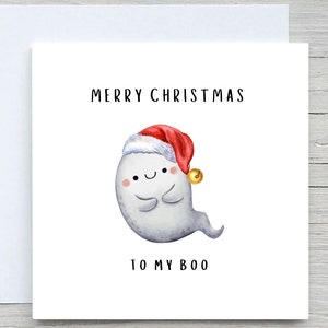 Merry Christmas To My Boo kerstkaart, leuke kerstkaart voor man - kerstkaart voor vriend - gepersonaliseerde kerstkaart