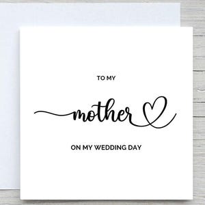 Personalized Wedding Day Card: To My Mother From Daughter