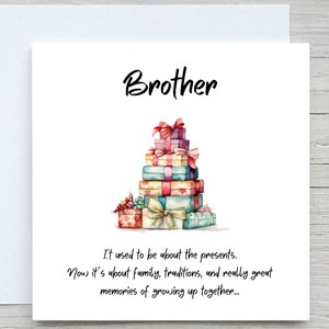 Biglietto di Natale per mio fratello, biglietto di Natale per fratello, regalo per fratello Natale, per sorella, da fratello, biglietto regalo di natale