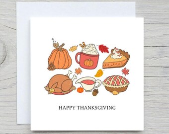 Personalized Thanksgiving Card: Autumn Food Design