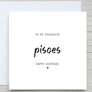 Pisces Sternzeichen Geburtstagskarte für Sie, zu meinen Lieblings-Pisces alles Gute zum Geburtstag, Horoskop-Astrologie-Geburtstagskarte