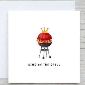Tarjeta del Día del Padre, Tarjeta para papá, Tarjeta del Rey de la Parrilla, Divertido Día del Padre, Regalo para papá