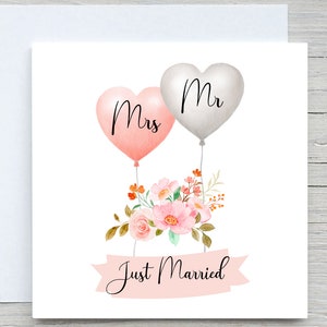 Biglietto di NOZZE personalizzato, biglietto di congratulazioni, biglietto per sposi, biglietto appena sposato, biglietti di congratulazioni, MR MRS, felice giorno delle nozze