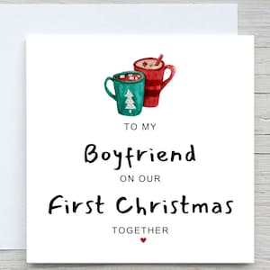 Biglietto di Natale romantico, biglietto per il fidanzato, biglietto per il primo Natale insieme, biglietto di Natale, biglietto di Natale dalla fidanzata