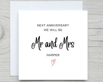 Carte d'anniversaire, prochain anniversaire, nous serons M. et Mme, carte d'anniversaire personnalisée pour fiancé, pour la fiancée, pour partenaire