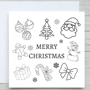 Color in Christmas card,  coloring cards christmas activity for kids,  Christmas card from kids, Christmas coloring pages