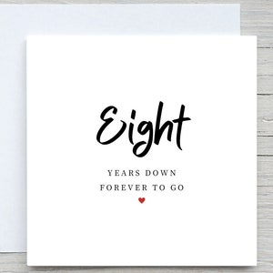 8 anos se passaram, cartão para sempre, cartão de aniversário de 8 anos, cartão de aniversário para parceiro, presente de aniversário