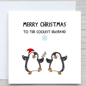 Carte de Noël romantique, à carte de mari, carte de Noël de mari, de carte de Noël de femme, mari le plus cool