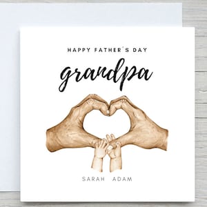 Carte personnalisée de grand-père, carte de main de petit-enfant, carte de grand-père, carte de fête des pères, pour grand-père, pour grand-père, heureuse fête des pères grand-père