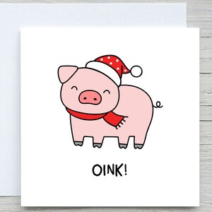 Gepersonaliseerde kerstkaart, kaart grappig varken, kerstkaart, gepersonaliseerde kaart, Happy Holidays-kaart, Merry Christmas-kaart, Knorkaart