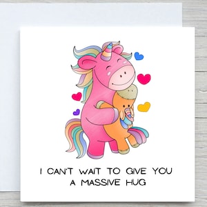 Carte de rétablissement, carte de rétablissement, carte Je suis désolé, envoi d'une carte d'amour, j'ai hâte de vous donner un câlin massif, carte personnalisée