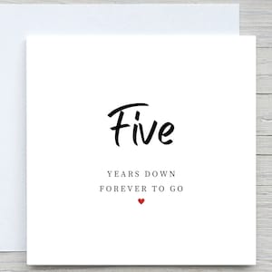 5 jaar geleden, kaart voor altijd te gaan, kaart 5e verjaardag, jubileumkaart voor partner, jubileumcadeau