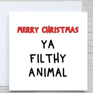 Tarjeta de Navidad personalizada, tarjeta de Feliz Navidad, Animal sucio, regalo de Navidad, tarjeta divertida de vacaciones