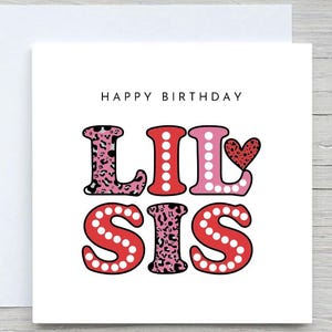 Compleanno personalizzato per la sorella, Buon compleanno sorellina, Biglietto di compleanno per la sorellina, Biglietto di compleanno per la sorella