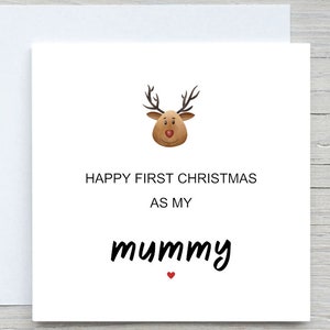 Carte de Noël personnalisée, première carte de Noël pour maman, 1ère carte de Noël maman, cadeau de Noël maman, première carte de Noël