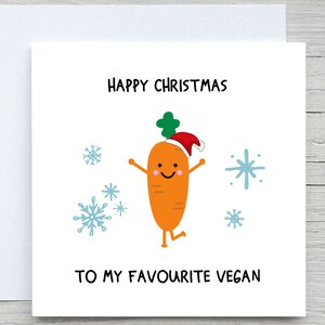 Divertente biglietto di Natale, biglietto di auguri vegano, biglietto di carota, biglietto per amico vegano, biglietto per amico vegetariano, il mio vegano preferito