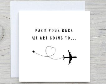 Gepersonaliseerde Travel Reveal Card: Surprise-vakantiekaart