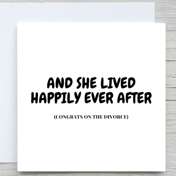 Congratulations  on divorce card, Single now card, you're divorced card, personalised card, living happily ever after
