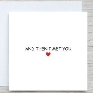 Tarjeta de aniversario de amor personalizada, Y luego te conocí, para pareja, para esposo, para esposa, tarjetas románticas de amor