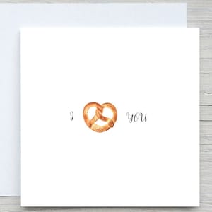 Cartão de Dia dos Namorados, Cartão de Amor Pretzel, Cartão de Dia dos Namorados, Cartão Romântico, Presente de Dia dos Namorados, Presente de Dia dos Namorados, para parceiro, eu te amo