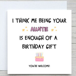 Je pense que c'est assez pour un cadeau d'anniversaire, carte d'anniversaire drôle, pour nièce, anniversaire de nièce, anniversaire de neveu