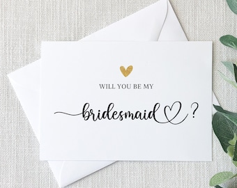 Tarjeta de propuesta minimalista para dama de honor: Tarjeta para la fiesta de bodas