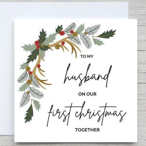 Carte de Noël romantique, carte de mari, carte de premier Noël ensemble, carte de Noël, carte de Noël de femme, première carte de Noël