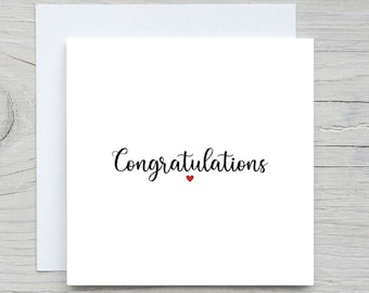 Congratulations card, Congrats, personalised card, wedding card, baby card, new job card