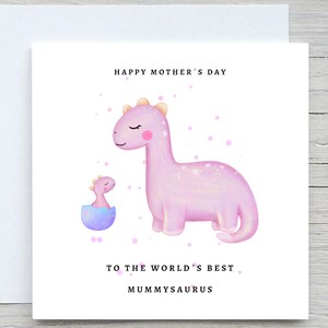 Cartão de aniversário, cartão de amor, cartão Mummysaurus, cartão de dia das mães, aniversário da mãe, cartão de dia das mães