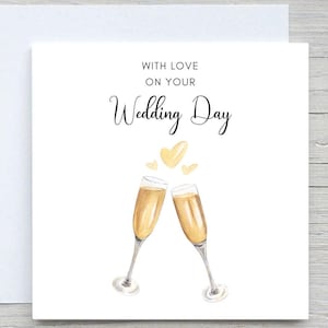 Personalized Wedding Day Card: Champagne Toast, Congratulations