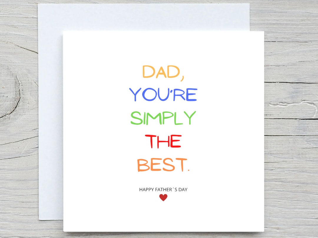 Fathers Day Card, to Daddy Card, I Love You Dad Card, Happy Fathers Day ...