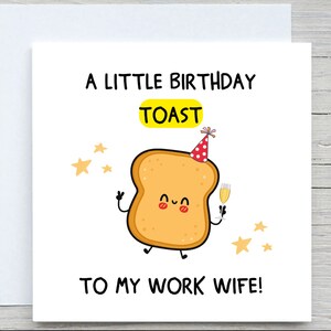 Carte d'anniversaire de femme de travail, un petit toast d'anniversaire à mon collègue de travail, carte d'anniversaire drôle, pour femme de travail, de carte de collègue