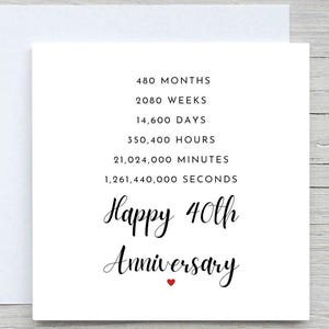 Personalized 40th Anniversary Card: Ruby Anniversary