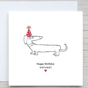 Carte d'anniversaire, carte drôle, carte de joyeux anniversaire saucisse