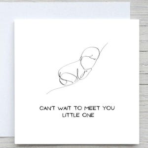 Gepersonaliseerde babyshowerkaart, New Born-kaart, nieuwe babykaart Ik kan niet wachten om je te ontmoeten, zwangerschapskaart
