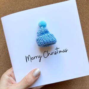 Cappello invernale in lana, biglietto di auguri, biglietto di Natale personalizzato, biglietto di auguri di buon Natale, berretto, biglietto di auguri, regalo di Natale personalizzato,