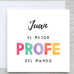 Personalisierte Danke Lehrer Karte, Lehrer Karte, Spanisch Lehrer Karte, La mejor profesora Karte, Bester Lehrer