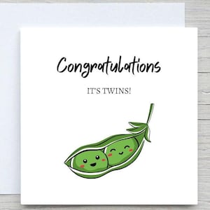 Personalized Twins Baby Shower Card: Peas in a Pod Design