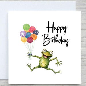 Personalised Birthday card, Cute Birthday card, cute frog card, Birthday gift for her, for him, for frogs lovers