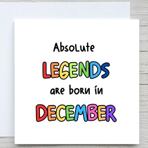 Verjaardagskaart december, grappige kaart, Absolute Legends Born In December-verjaardagskaart