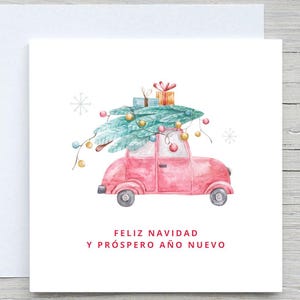 Personalised Christmas card, Spanish Merry christmas, Feliz Año nuevo, Christmas Wreath card,  christmas card in Spanish, feliz navidad