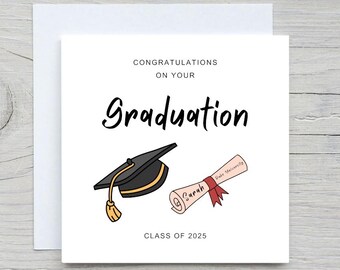 Carte personnalisée de remise des diplômes, carte personnalisée, carte de félicitations pour l'obtention de votre diplôme, carte fier de vous, carte de remise des diplômes et carte scolaire