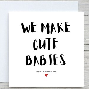 Muttertagskarte, Vom Mann zur Frau am Muttertag, Karte für Frau, wir machen niedliche Babykarte, Personalisierte Muttertagskarte