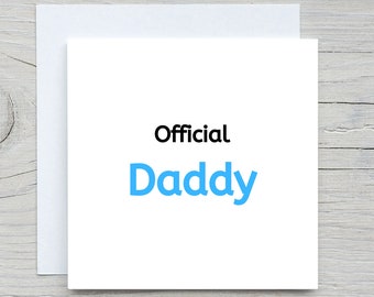 Carte papa officielle, carte baby shower, nouvelle carte papa, carte de fête des pères, carte personnalisée pour nouveau papa