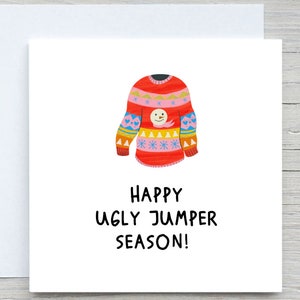 Biglietto di Natale personalizzato, biglietto di Buon Natale, biglietto di stagione del maglione brutto, biglietto di Natale divertente