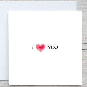 Biglietto di San Valentino, biglietto d'auguri d'amore, biglietto "ti amo", cuore acquerello, biglietto romantico, regalo di San Valentino