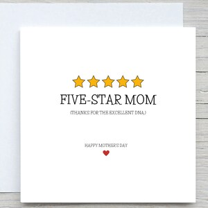 Cartão de aniversário, cartão fofo para a mãe, mãe 5 estrelas, cartão de aniversário para a mãe, aniversário da mãe, cartão de dia das mães, ótimo cartão de DNA