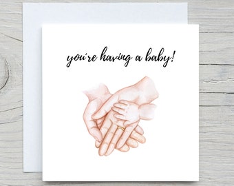 You're Having a Baby Card, Personalised New Baby Card, Baby Shower Card, Pregnancy Card, Baby Congratulations Card, new born card