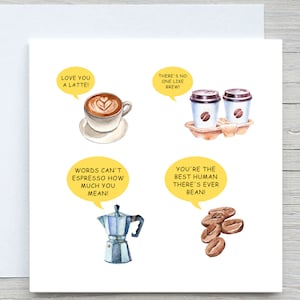 Carte personnalisée juste parce que, carte pour les amateurs de café, carte de voeux café